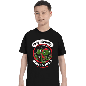 Shirts T-Shirts, Youth / XS / Black Frog Brothers Comics