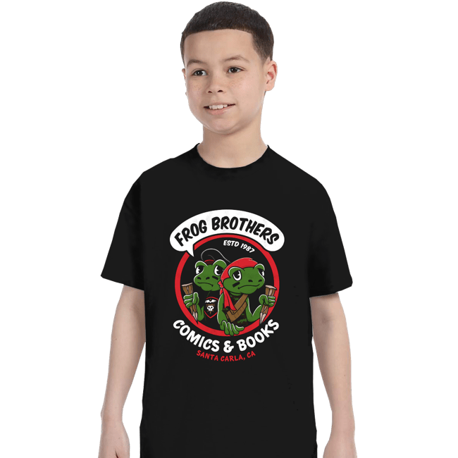 Shirts T-Shirts, Youth / XS / Black Frog Brothers Comics