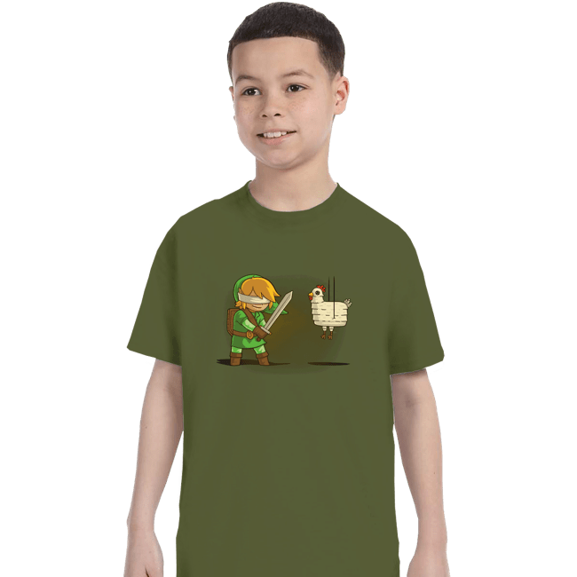 Shirts T-Shirts, Youth / XS / Military Green Hylian Pinata