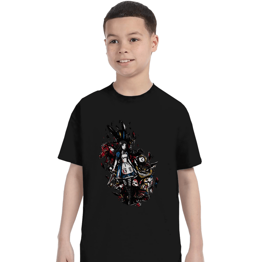 Shirts T-Shirts, Youth / XL / Black Alice in Mad