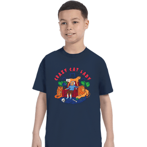 Secret_Shirts T-Shirts, Youth / XS / Navy Crazy Cat Lady