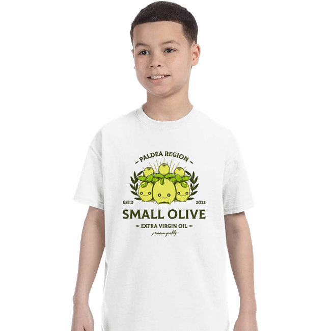 Shirts T-Shirts, Youth / XS / White Small Olive