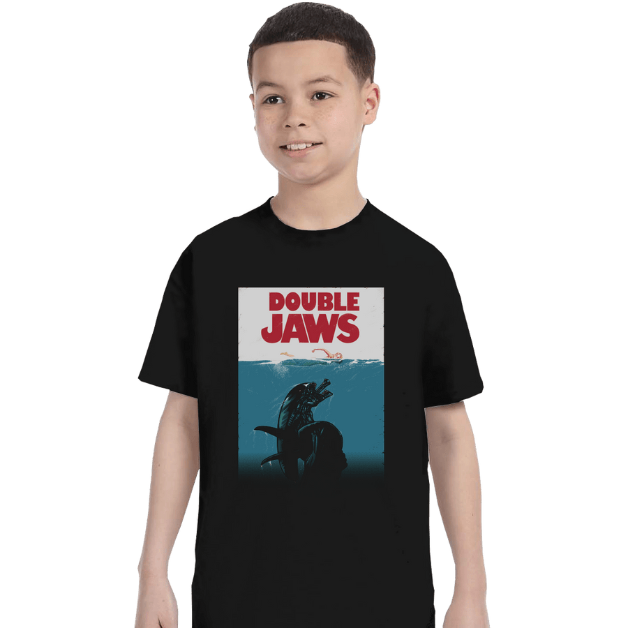 Shirts T-Shirts, Youth / XL / Black Double Jaws