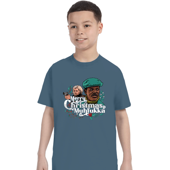 Daily_Deal_Shirts T-Shirts, Youth / XS / Indigo Blue Merry Christmas Muhfukka