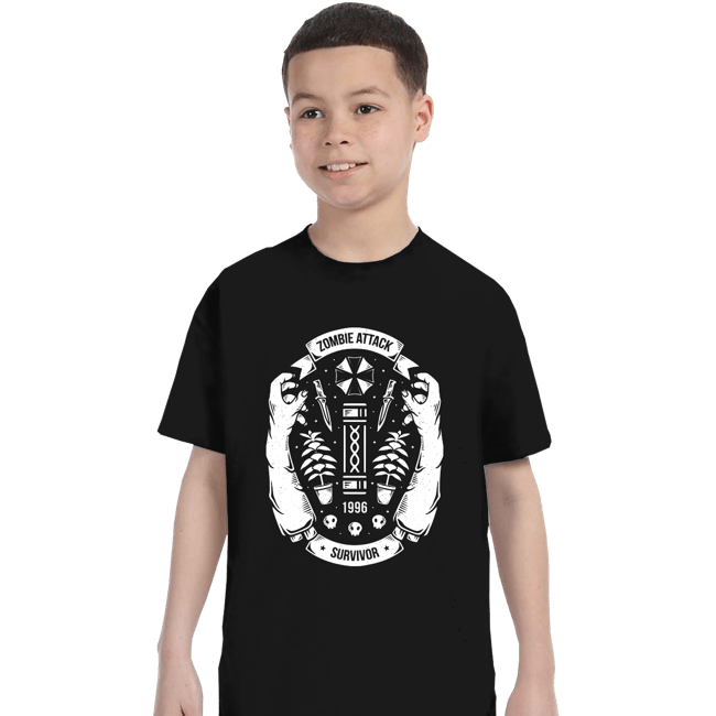 Shirts T-Shirts, Youth / XS / Black Zombie Attack Survivor