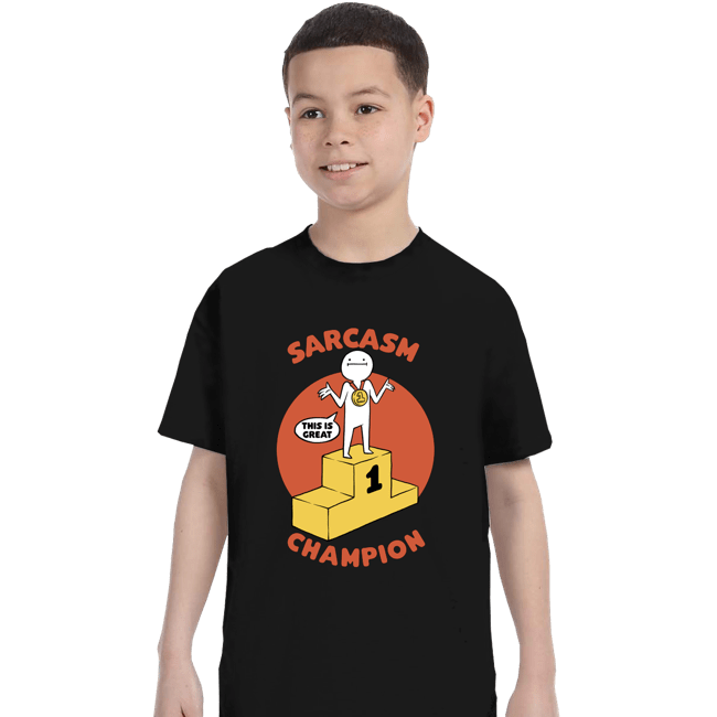 Secret_Shirts T-Shirts, Youth / XS / Black Sarcasm Champion