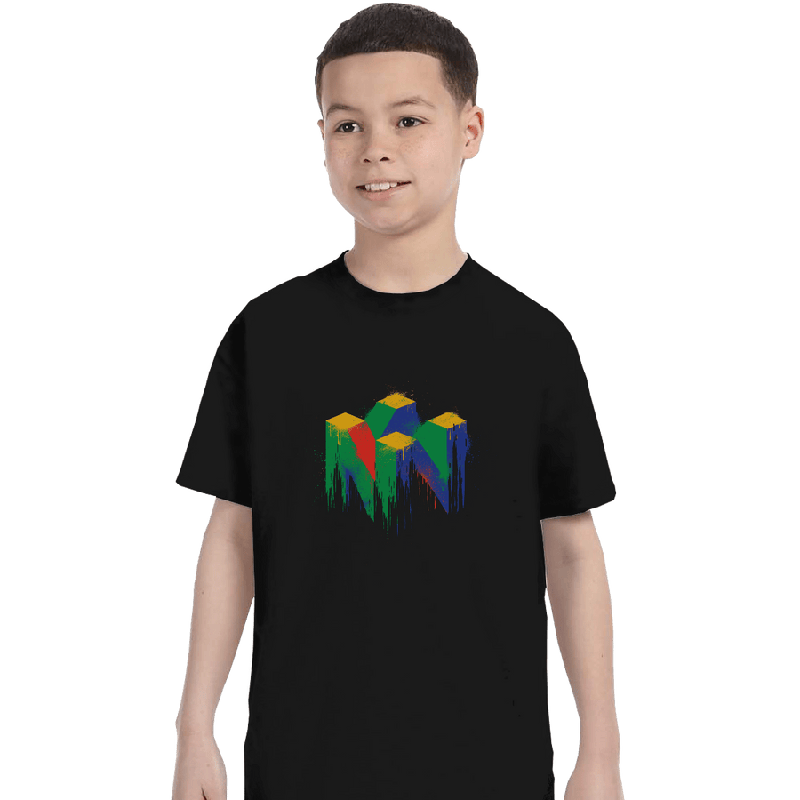Shirts T-Shirts, Youth / XS / Black N64 Splash