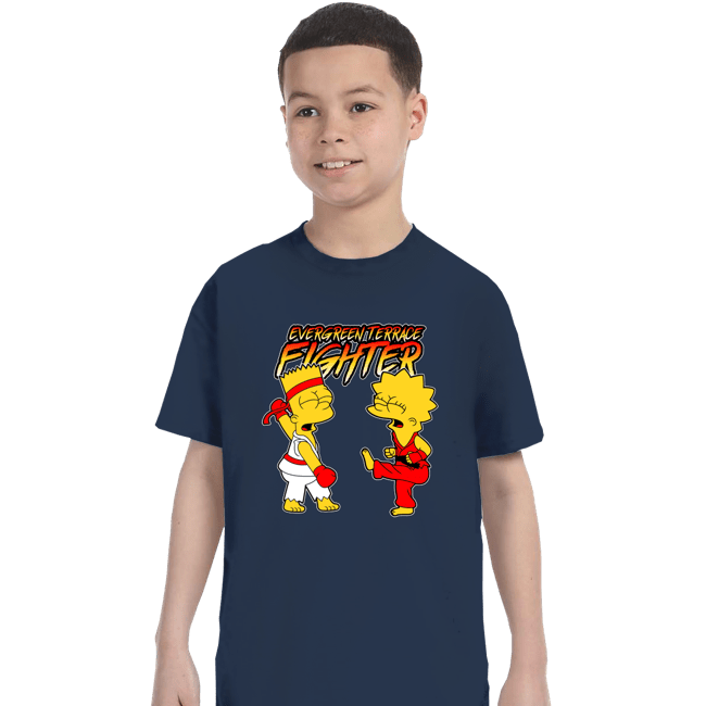 Daily_Deal_Shirts T-Shirts, Youth / XS / Navy Evergreen Terrace Fighter