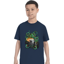 Load image into Gallery viewer, Shirts T-Shirts, Youth / XS / Navy Cthulhu Strikes Back
