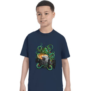 Shirts T-Shirts, Youth / XS / Navy Cthulhu Strikes Back