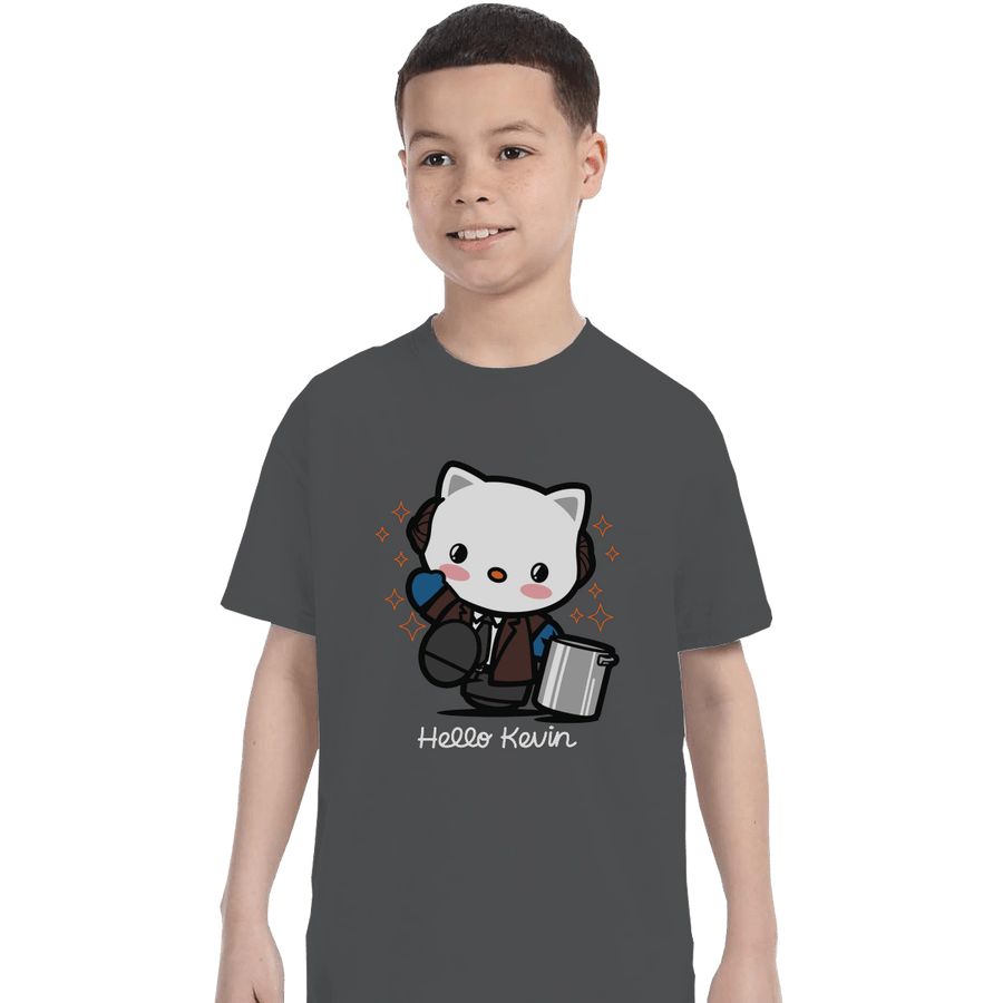 Shirts T-Shirts, Youth / XL / Charcoal Hello Kevin