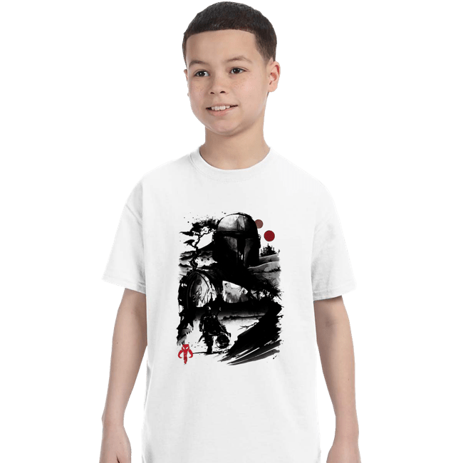 Daily_Deal_Shirts T-Shirts, Youth / XS / White The Bounty Hunter In The desert Sumi-e