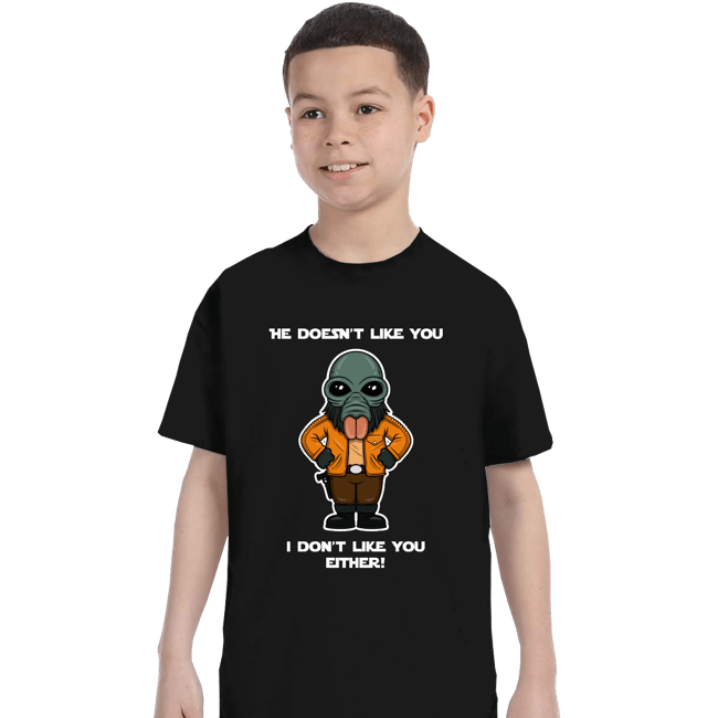Daily_Deal_Shirts T-Shirts, Youth / XS / Black He Doesn't Like You