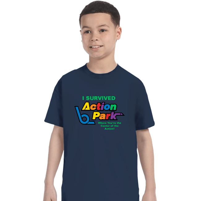 Secret_Shirts T-Shirts, Youth / XS / Navy Action Park Survivor