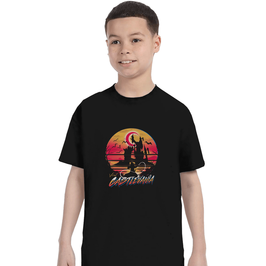 Shirts T-Shirts, Youth / XL / Black Retro Wave Castlevania