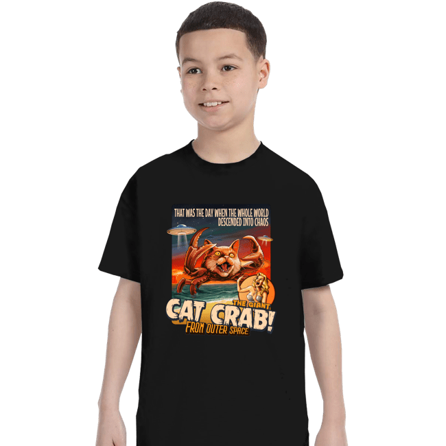 Secret_Shirts T-Shirts, Youth / XS / Black Cat Crab!