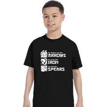 Load image into Gallery viewer, Daily_Deal_Shirts T-Shirts, Youth / XS / Black Arrows Iron And Spears
