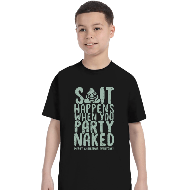 Shirts T-Shirts, Youth / XS / Black Shit Happens