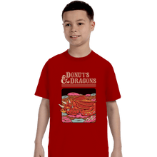 Load image into Gallery viewer, Shirts T-Shirts, Youth / XL / Red Donuts And Dragons
