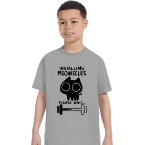 Secret_Shirts T-Shirts, Youth / XS / Sports Grey Installing Meowscles