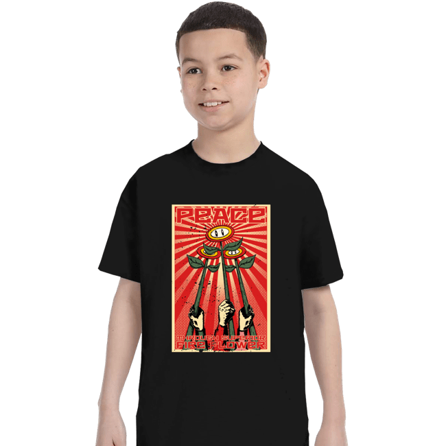 Shirts T-Shirts, Youth / XS / Black Superior Fire Flower