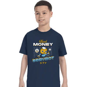 Shirts T-Shirts, Youth / XS / Navy Servbot and Money