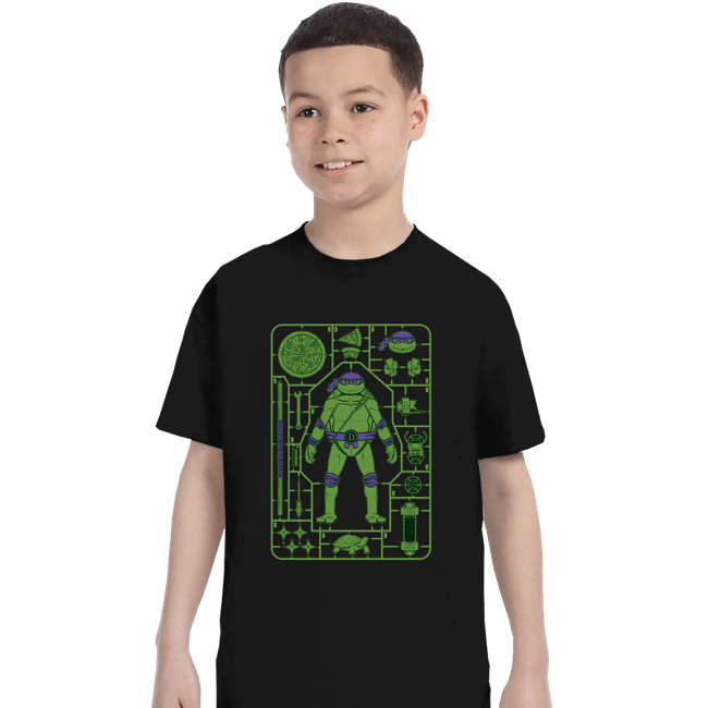 Daily_Deal_Shirts T-Shirts, Youth / XS / Black Donatello Model Sprue