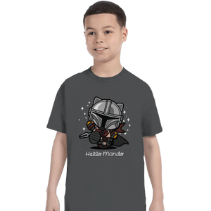 Shirts T-Shirts, Youth / XL / Charcoal Hello Mando