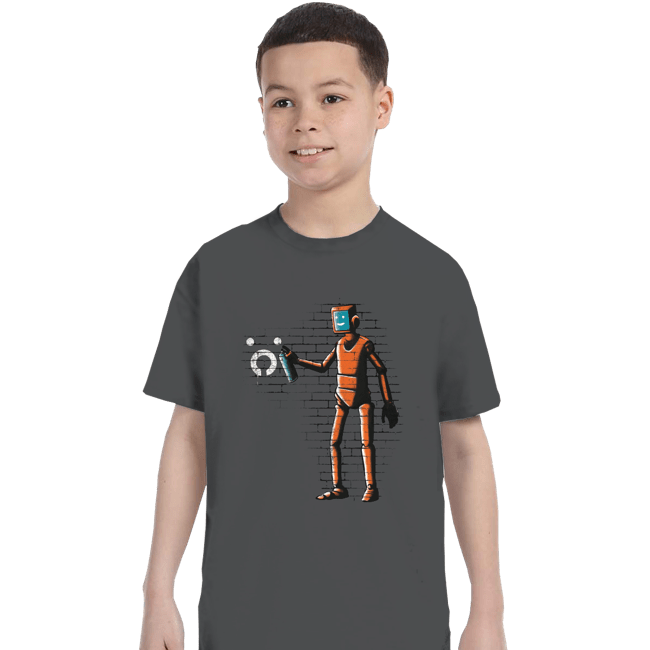 Secret_Shirts T-Shirts, Youth / XS / Charcoal Outsider Graffiti