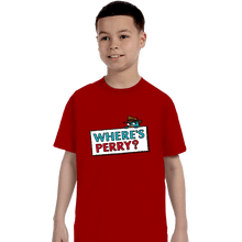 Load image into Gallery viewer, Shirts T-Shirts, Youth / XS / Red Where&#39;s Perry?
