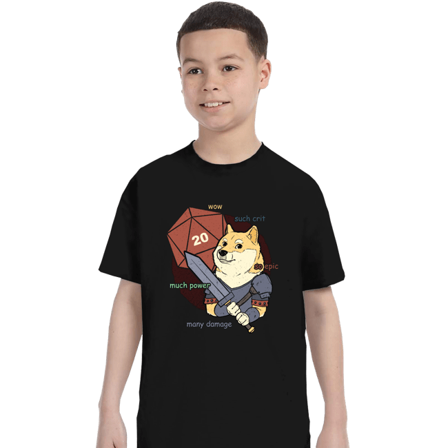 Secret_Shirts T-Shirts, Youth / XS / Black D&D Doge Meme