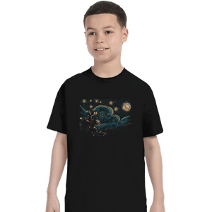 Shirts T-Shirts, Youth / XL / Black Starry Robot
