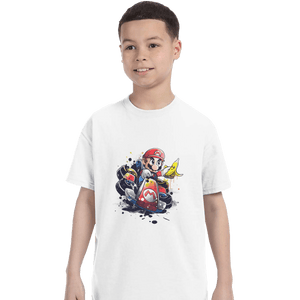 Shirts T-Shirts, Youth / XL / White Go Kart Watercolor