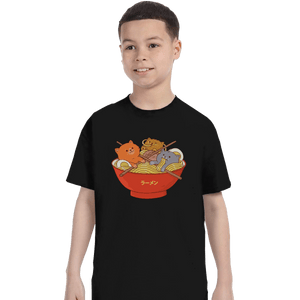 Shirts T-Shirts, Youth / XL / Black Ramen Cats