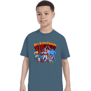 Secret_Shirts T-Shirts, Youth / XS / Indigo Blue 90's Super Friends