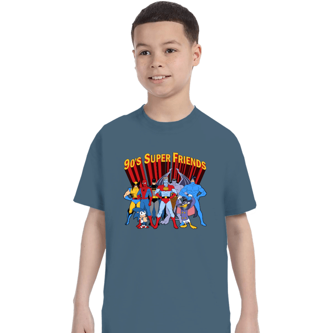Secret_Shirts T-Shirts, Youth / XS / Indigo Blue 90's Super Friends