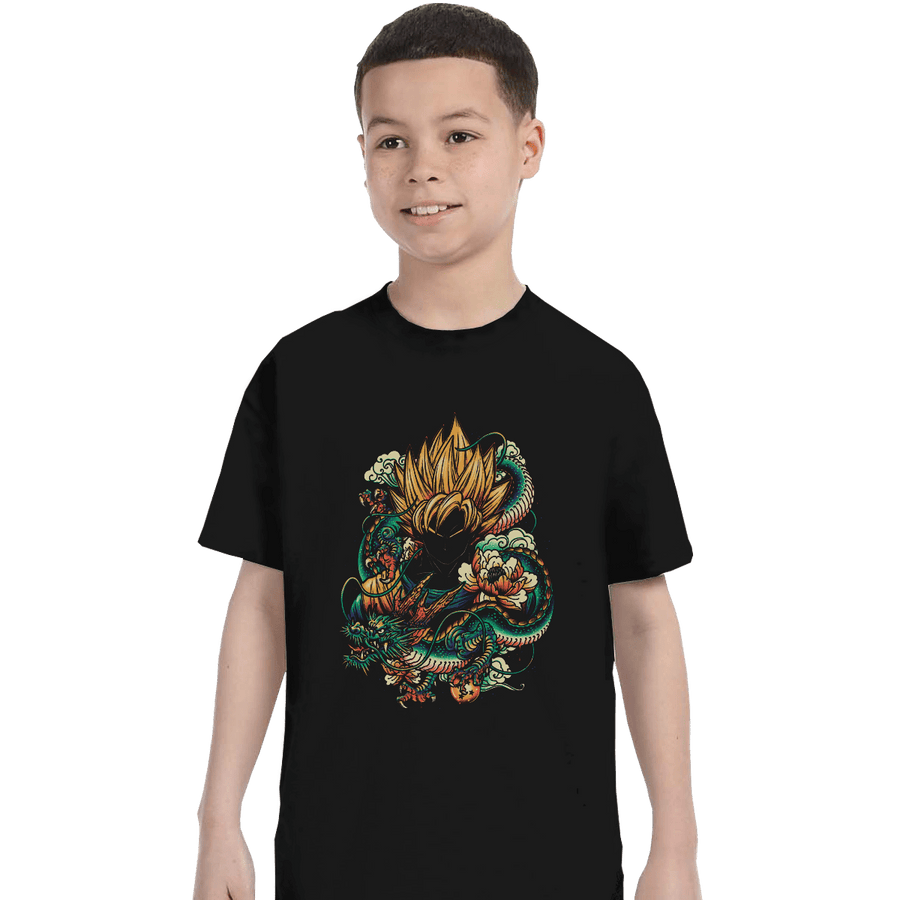 Shirts T-Shirts, Youth / XS / Black Colorful Dragon