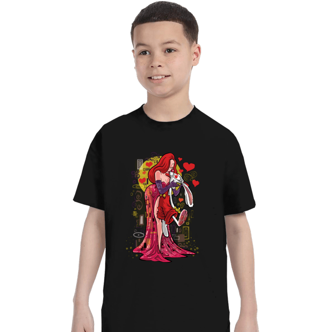 Daily_Deal_Shirts T-Shirts, Youth / XS / Black Animated Kiss