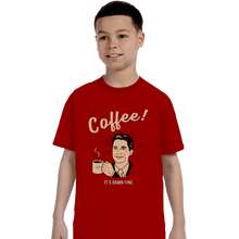 Load image into Gallery viewer, Shirts T-Shirts, Youth / XL / Red It&#39;s damn Fine Coffee
