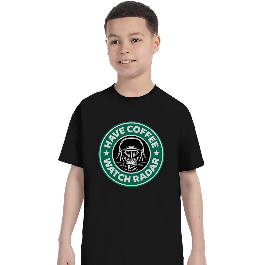 Shirts T-Shirts, Youth / XS / Black Have Coffee Watch Radar