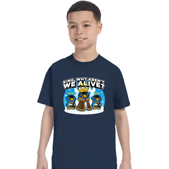 Daily_Deal_Shirts T-Shirts, Youth / XS / Navy Penguin King