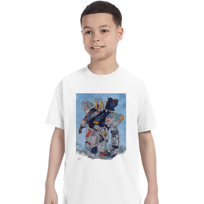 Secret_Shirts T-Shirts, Youth / XS / White Nu Gundam Watercolor