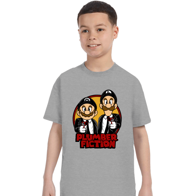 Secret_Shirts T-Shirts, Youth / XS / Sports Grey Plumber Fiction