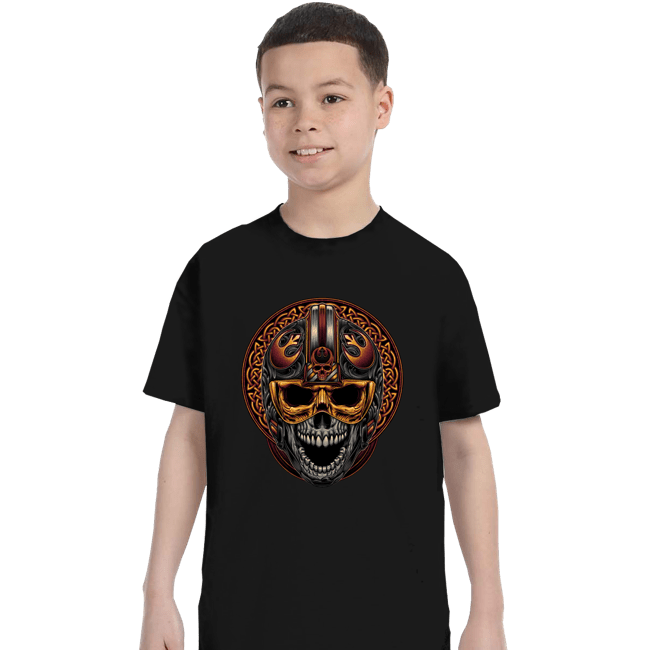 Daily_Deal_Shirts T-Shirts, Youth / XS / Black Rebel Helmet