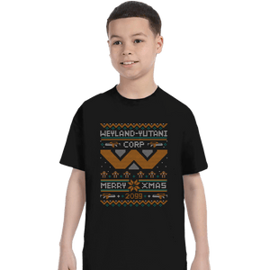 Daily_Deal_Shirts T-Shirts, Youth / XS / Black Happy Alien Xmas