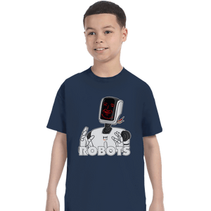 Daily_Deal_Shirts T-Shirts, Youth / XS / Navy Robots