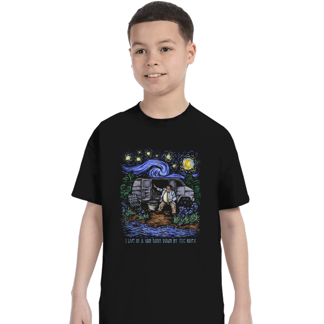 Secret_Shirts T-Shirts, Youth / XS / Black Van Gogh By The River