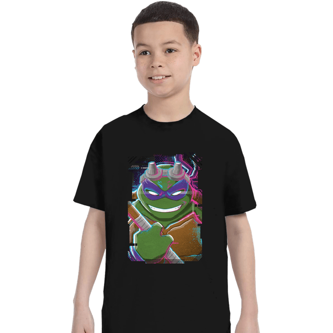 Daily_Deal_Shirts T-Shirts, Youth / XS / Black Glitch Donatello