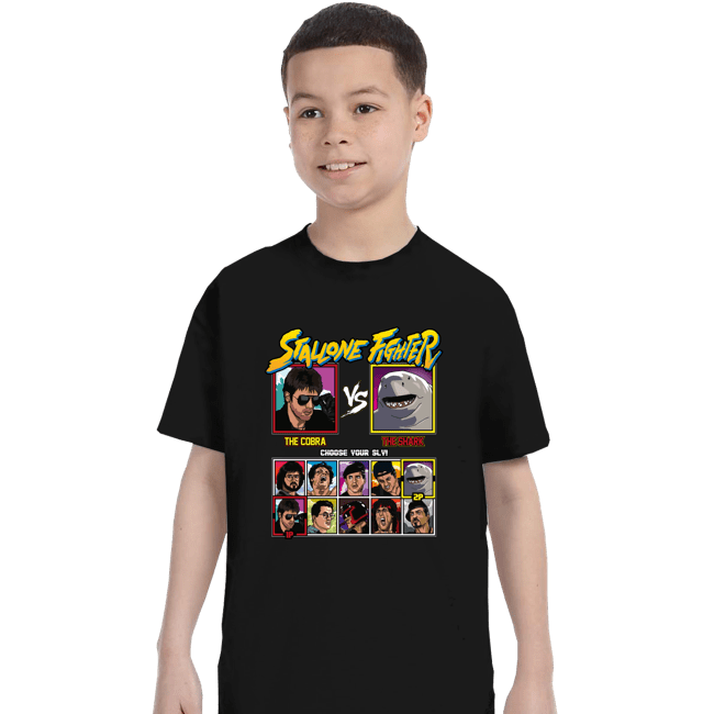 Shirts T-Shirts, Youth / XS / Black Stallone Fighter