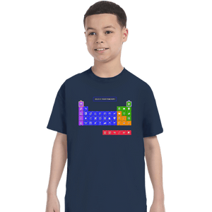 Secret_Shirts T-Shirts, Youth / XS / Navy Periodic Table of Powerups